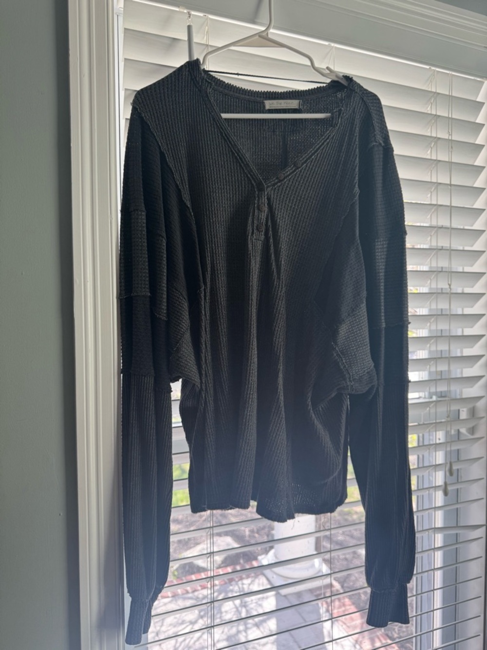 We the Free Black Waffle-Knit Women's Pullover Sweater
